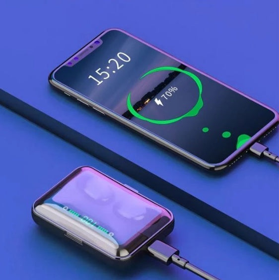 Multifunctional Bluetooth Headset Binaural Movement Power Bank Phone Support