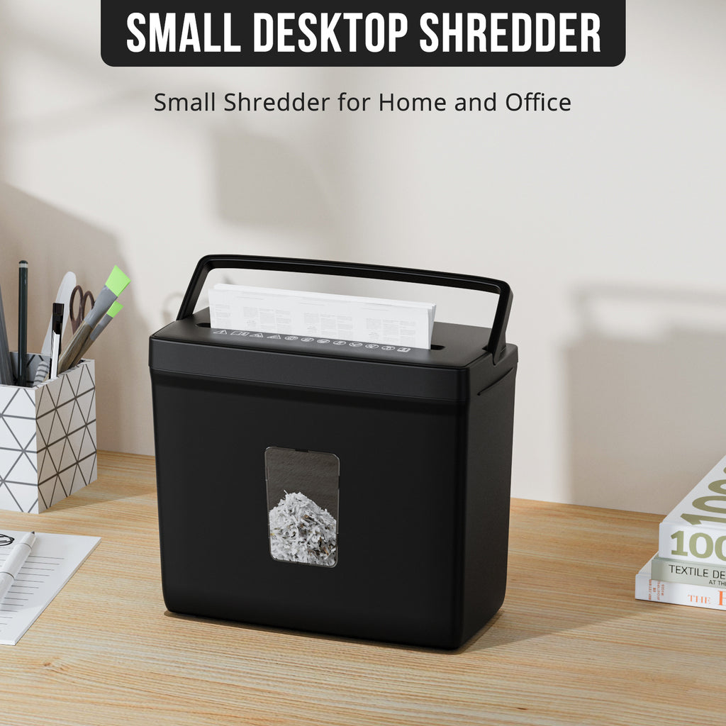 Woolsche 5 Sheet Cross Cut Paper Shredder For Home Use, Jam Proof