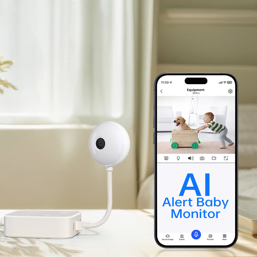 2K Video Lollipop Shape WiFi Baby Monitor Pet Cam Window Cam 1080p Audio Wifi AI Smart Camera